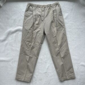 Lauren Ralph Lauren Women's Pants Size 16 Khaki Tan 100% Cotton Straight Leg